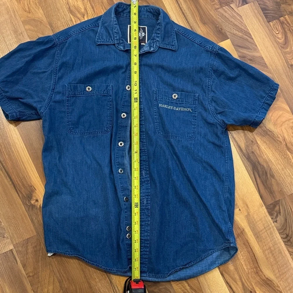 Harley-Davidson Men's Dark Blue Casual Shirt bikers blues